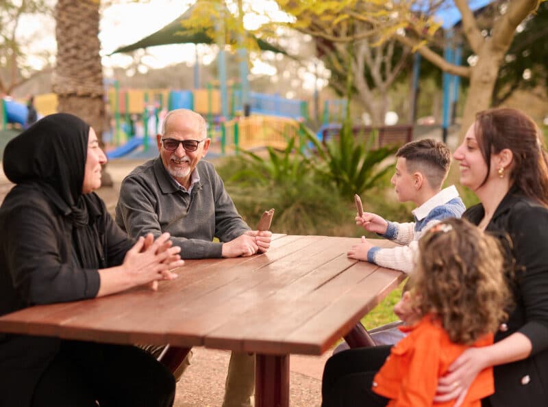 An Arabic family at the park